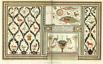 Mosaïques de la salle de dépôt des instruments de culte  de la synagogue de Naro – Hammam-lif- Tunisie
